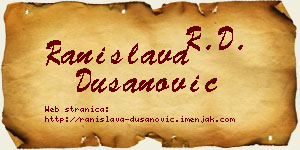 Ranislava Dušanović vizit kartica